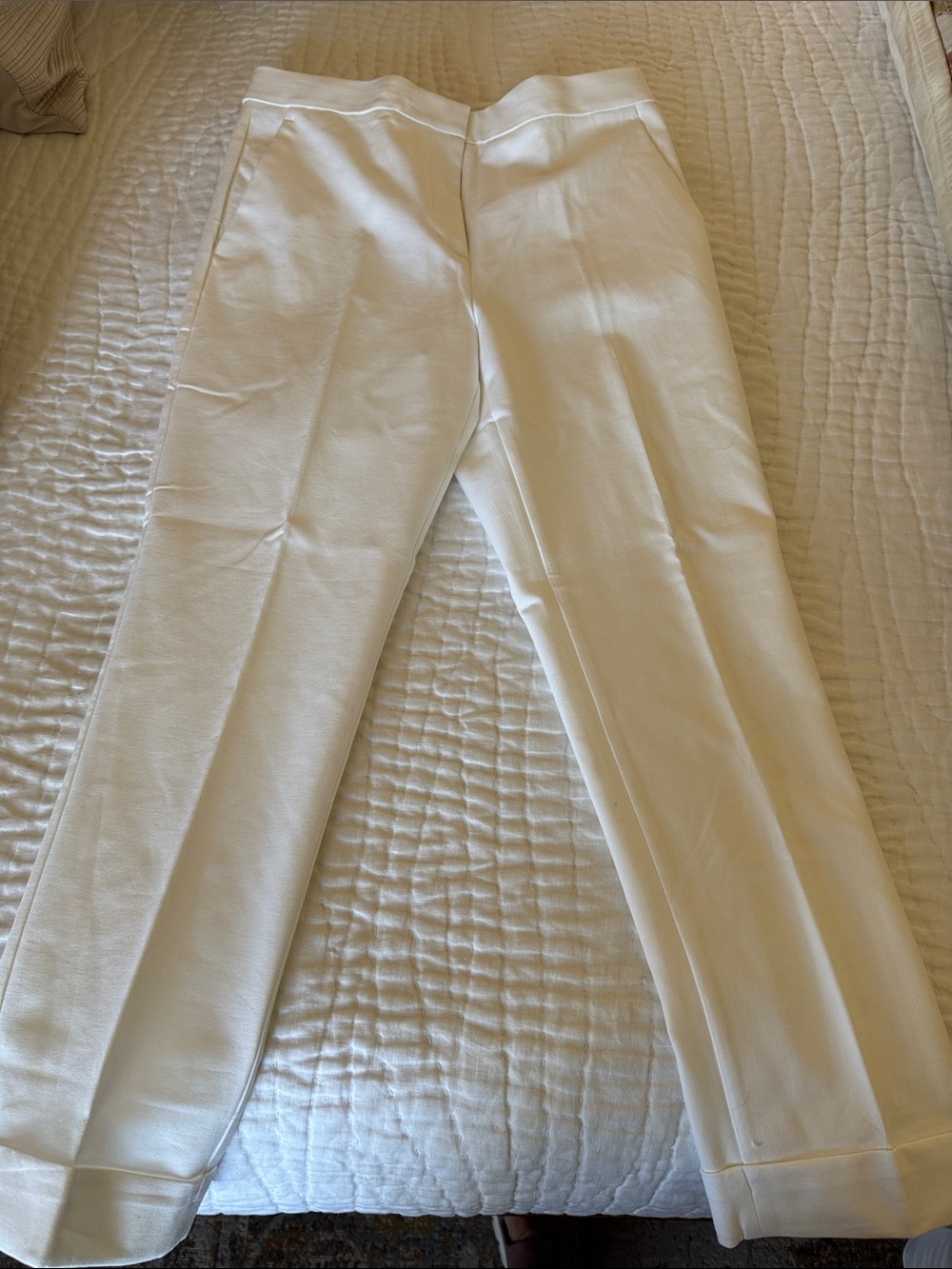 Ann Taylor White Cropped Ankle Pants
